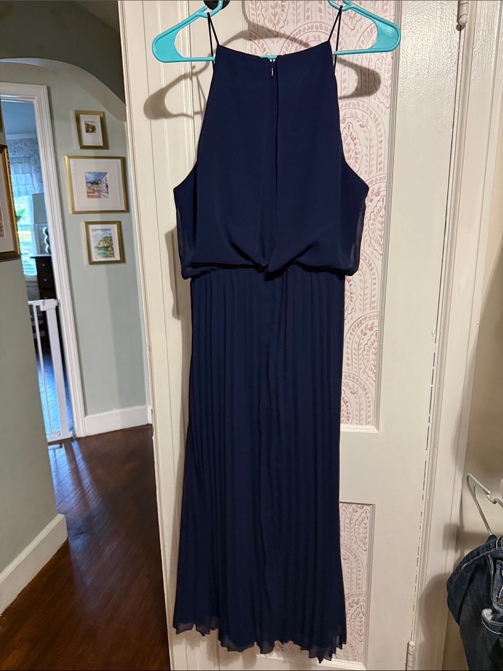 Sam Edelman Navy Halter Maxi Dress with Spaghetti Straps - Picture 6 of 6